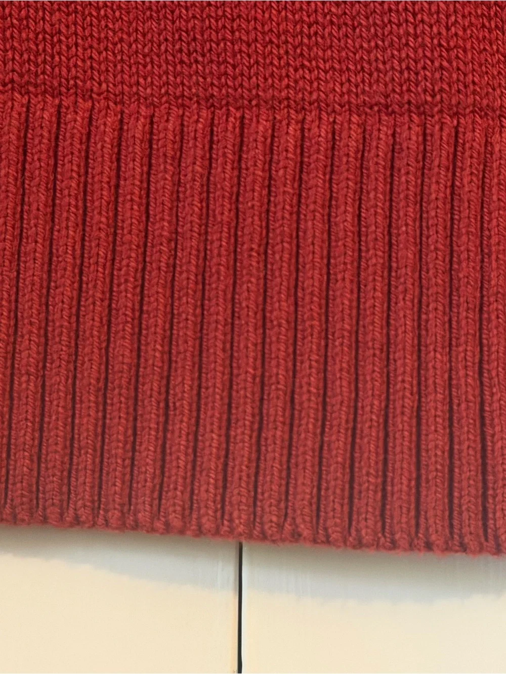 Everlane V-Neck Sleeveless Sweater Vest in Deep Brick Red